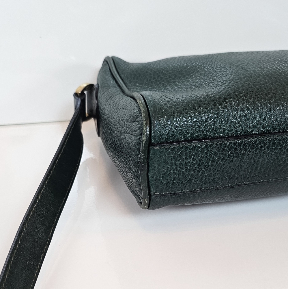 Mark Cross Vintage Green Leather Shoulder Handbag Made in Italy - Picture 7 of 12